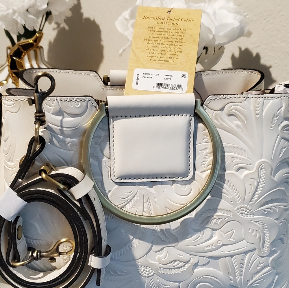 NWT Patricia Nash Empoli Satchel in Latte color - Picture 5 of 9